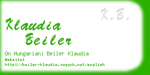 klaudia beiler business card